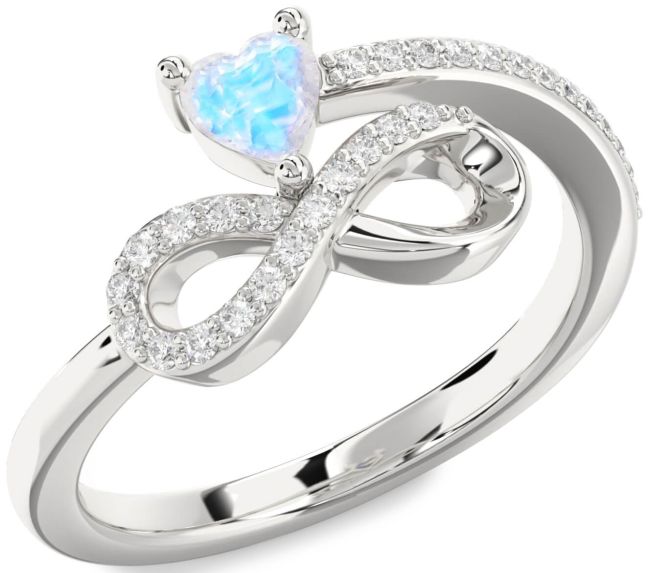 Diamond Silver Infinity Heart Promise Ring