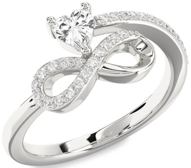 Diamond Silver Infinity Heart Promise Ring