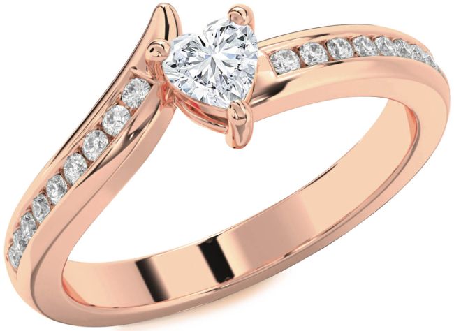 Diamond Rose Gold Heart Pave Promise Ring