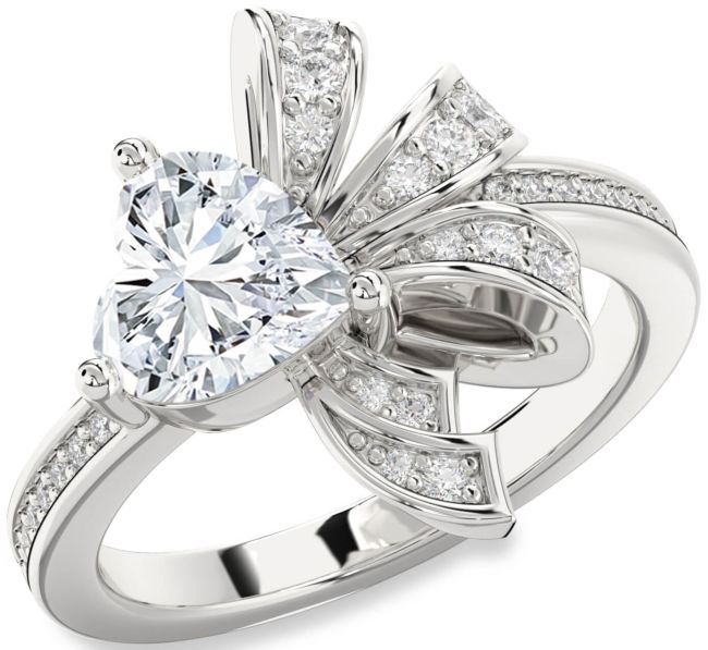 Diamond White Gold Heart Pave Promise Ring