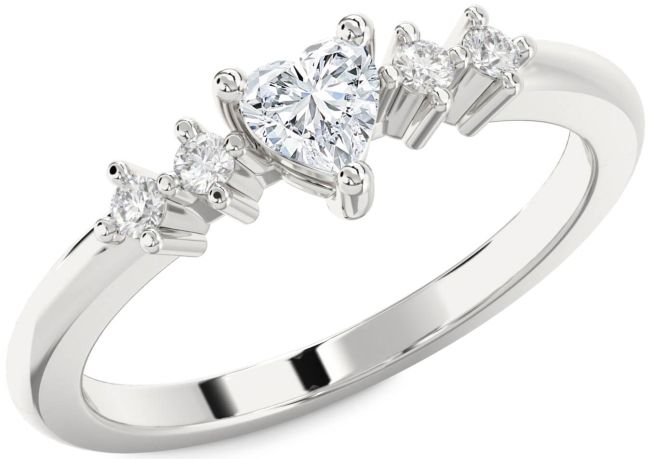 Diamond Platinum Heart Promise Ring