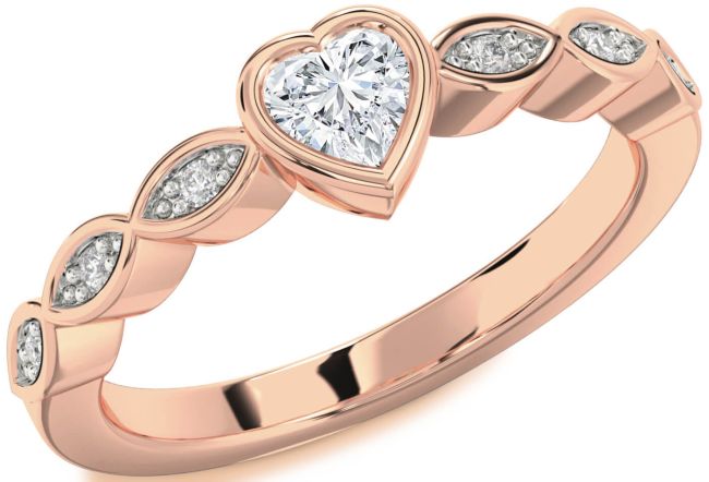Diamond Rose Gold Heart Promise Ring
