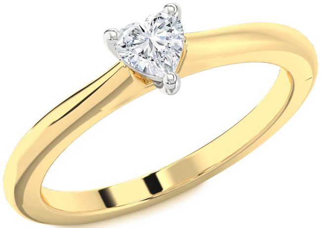Diamond Gold Silver Heart Promise Ring