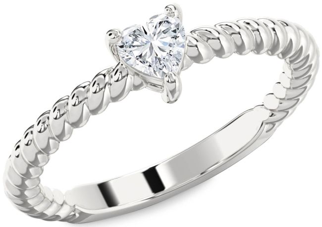 Diamond White Gold Heart Promise Ring