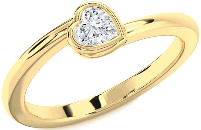 Diamond Gold Heart Promise Ring