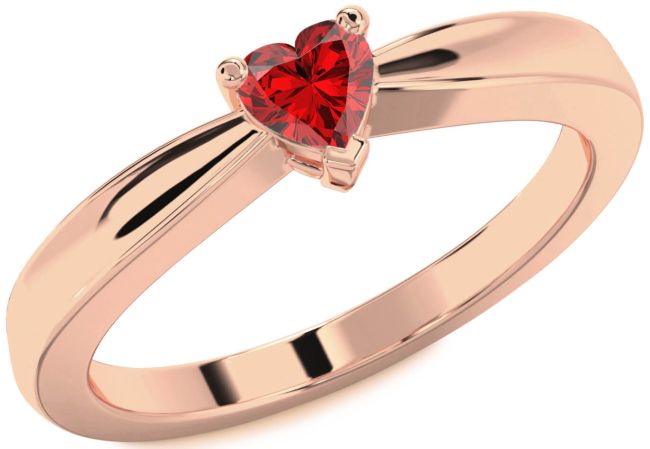 Ruby Rose Gold Heart Promise Ring