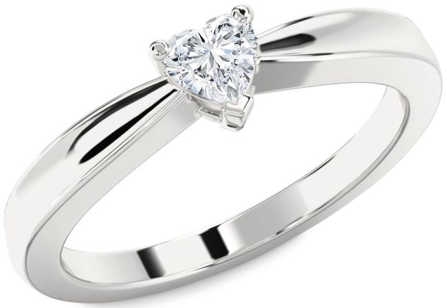 Diamond Silver Heart Promise Ring
