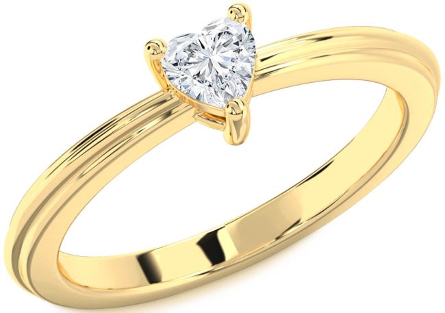 Diamond Gold Heart Promise Ring