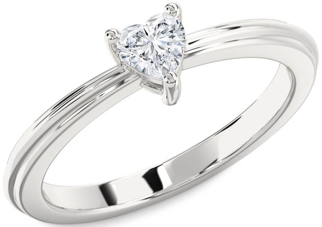 Diamond Platinum Heart Promise Ring