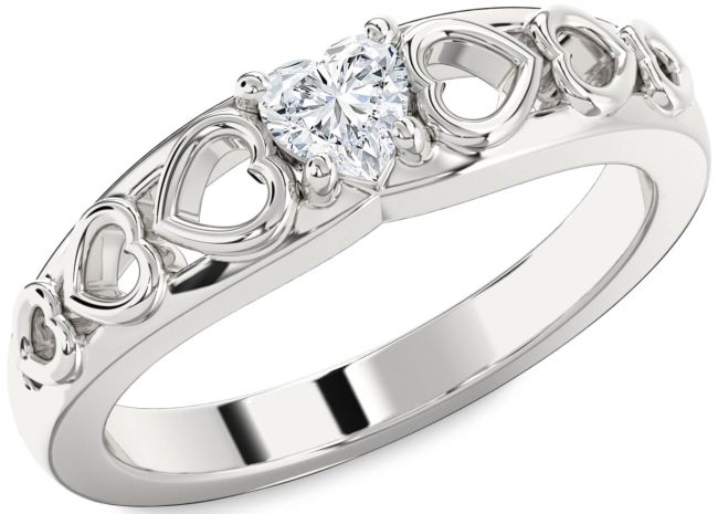 Diamond White Gold Heart Promise Ring