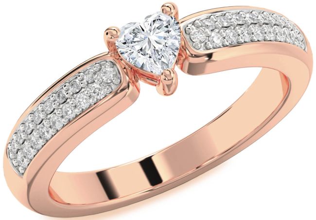 Diamond Rose Gold Heart Pave Promise Ring