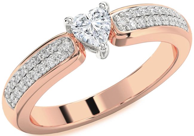Diamond White Rose Gold Heart Pave Promise Ring