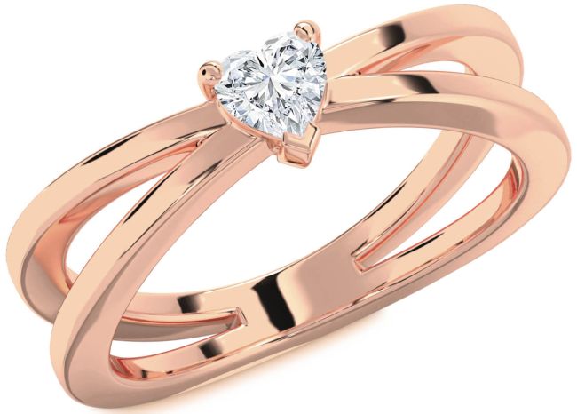 Diamond Rose Gold Heart Promise Ring