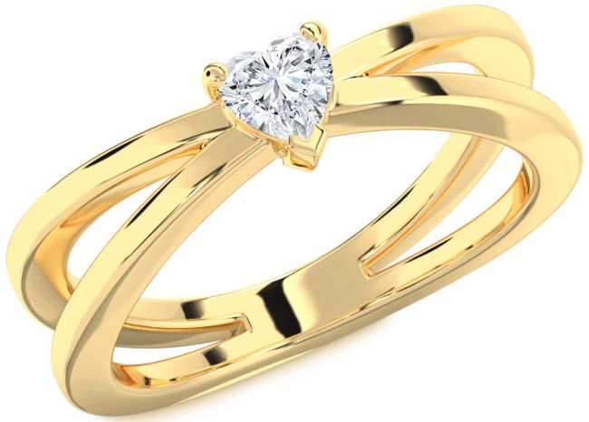 Diamond Gold Heart Promise Ring