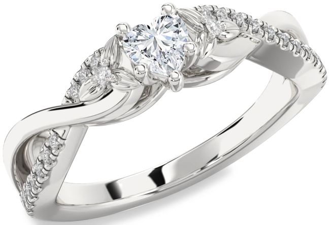 Diamond Silver Heart Infinity Promise Ring