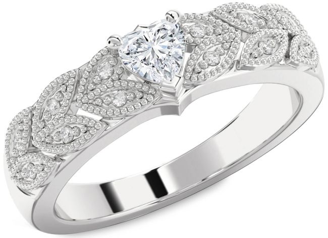 Diamond Platinum Heart Promise Ring