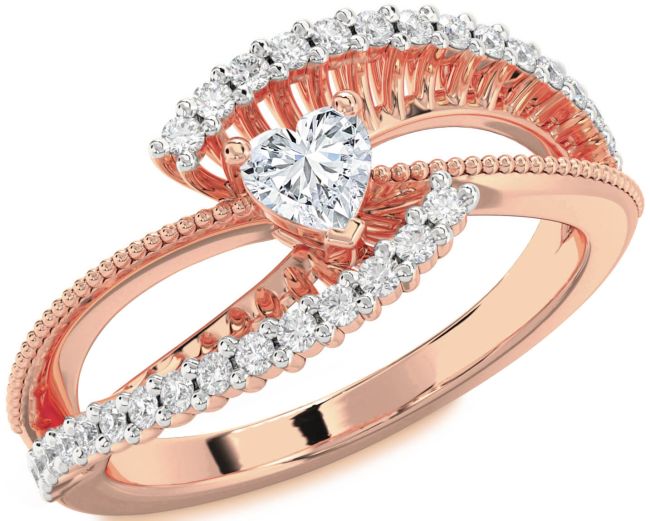 Diamond Rose Gold Heart Promise Ring