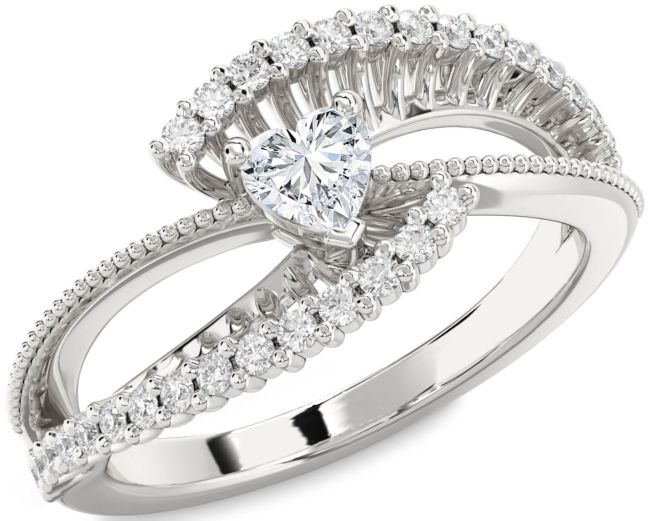 Diamond White Gold Heart Promise Ring