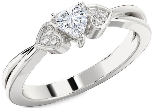 Diamond Platinum Heart Promise Ring