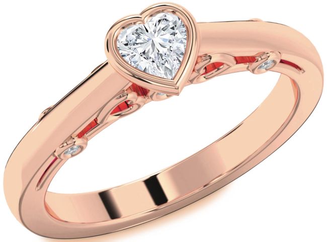 Diamond Rose Gold Heart Promise Ring