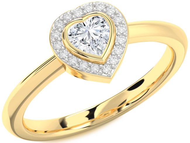 Diamond Gold Heart Promise Ring