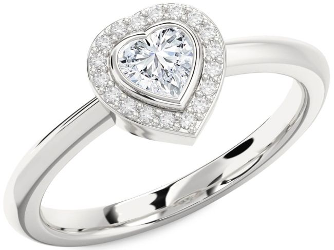Diamond White Gold Heart Promise Ring