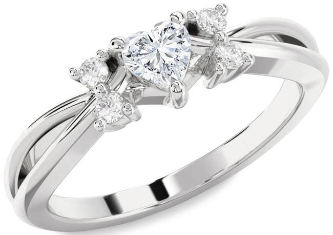 Diamond Platinum Heart Promise Ring