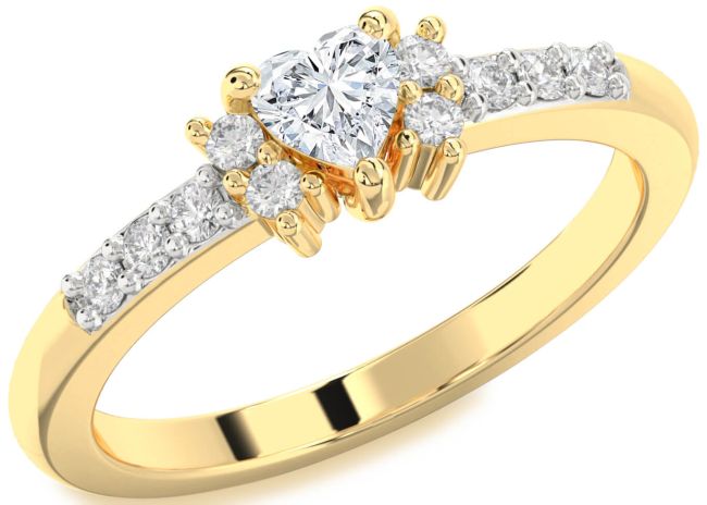 Diamond Gold Heart Promise Ring