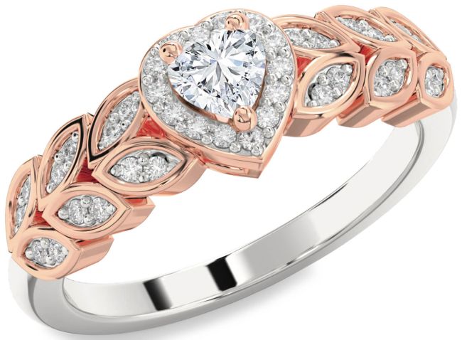 Diamond White Rose Gold Heart Promise Ring