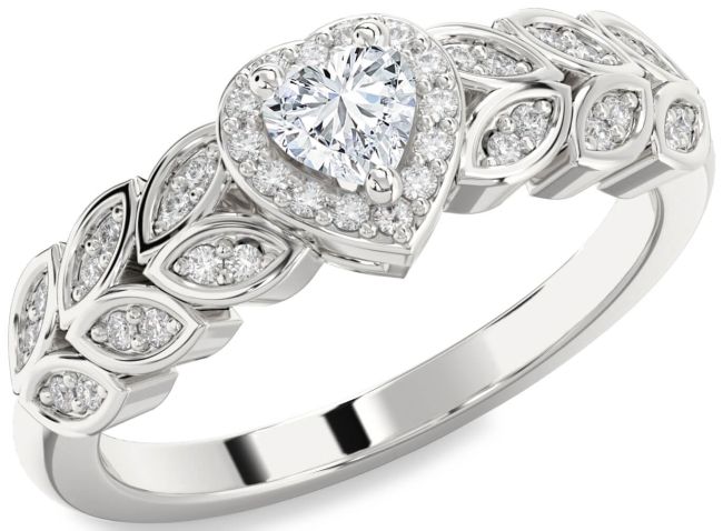 Diamond Platinum Heart Promise Ring