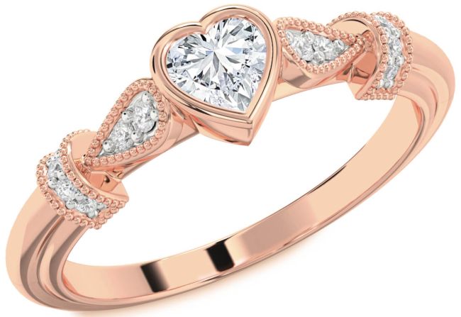 Diamond Rose Gold Heart Promise Ring