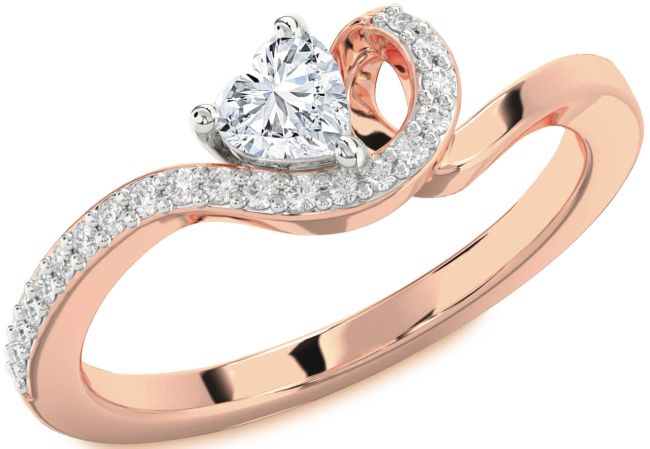 Diamond White Rose Gold Heart Pave Promise Ring