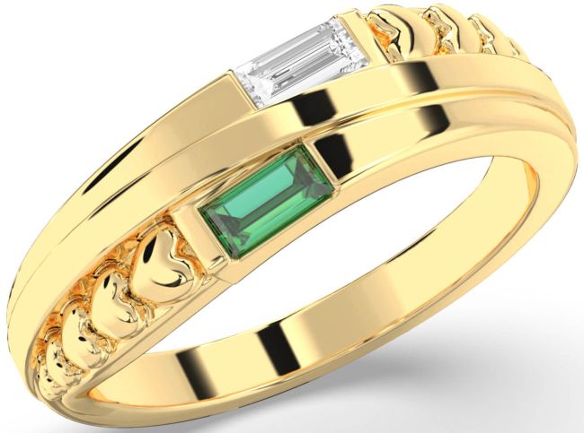 Gold Heart Two Stone Promise Ring