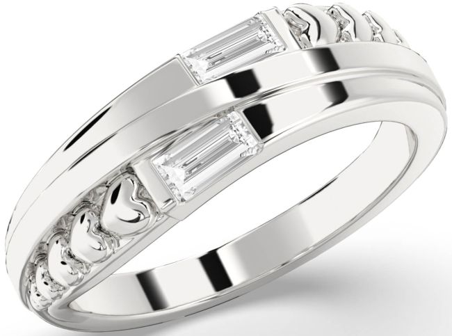 Diamond White Gold Heart Two Stone Ring