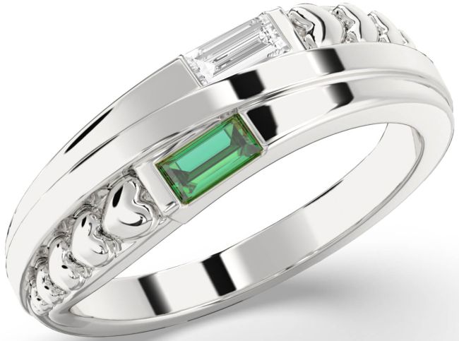 Silver Heart Two Stone Promise Ring