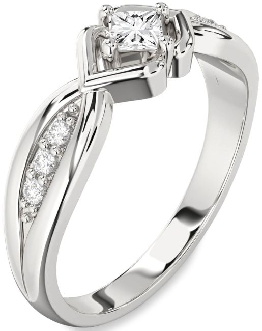 Lab Diamond Silver Princess Promise Ring