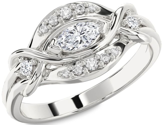 Diamond White Gold Marquise Promise Ring