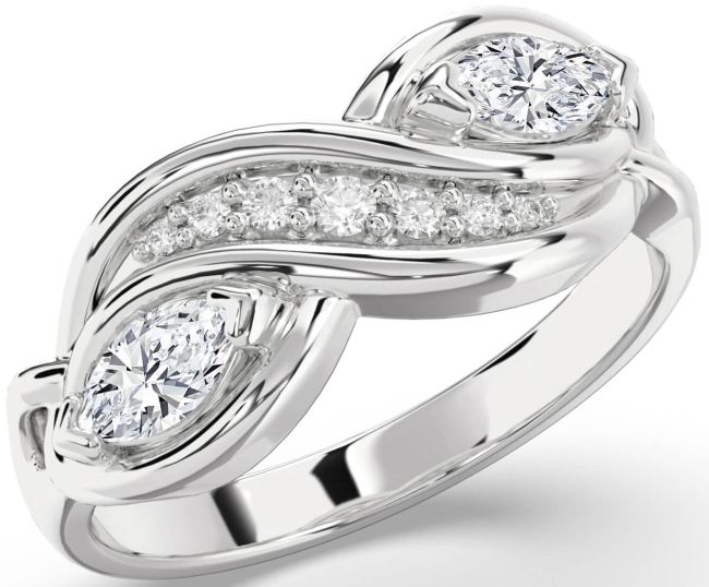 Diamond White Gold Marquise Two Stone Ring