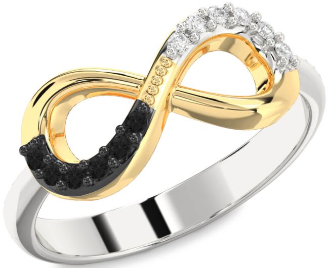 Gold Silver Infinity Round Promise Ring