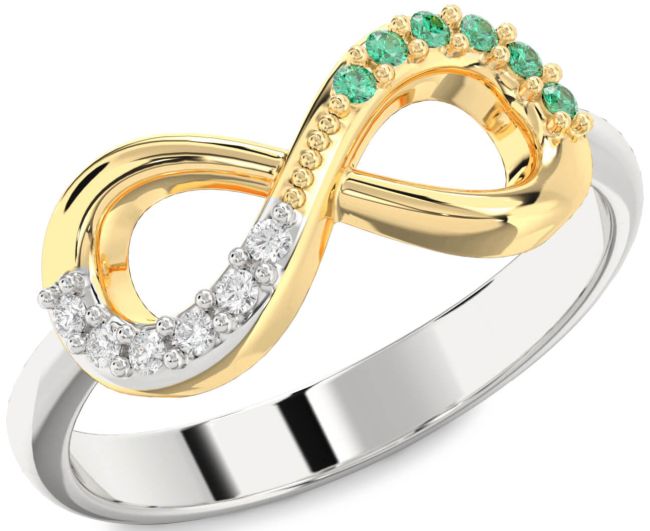 Gold Silver Infinity Round Promise Ring