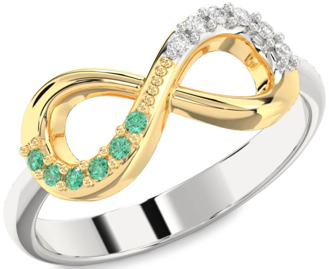 Gold Silver Infinity Round Promise Ring