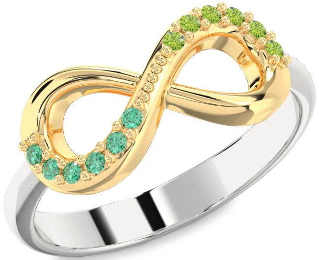 Gold Silver Infinity Round Promise Ring