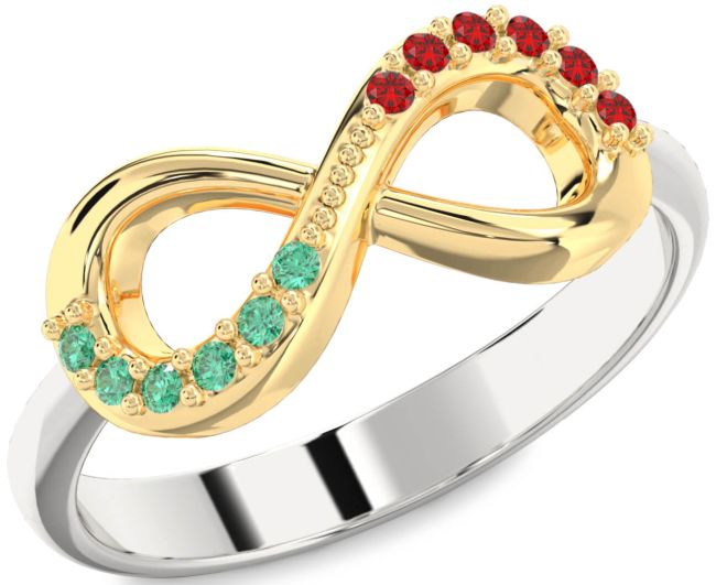 Gold Silver Infinity Round Promise Ring