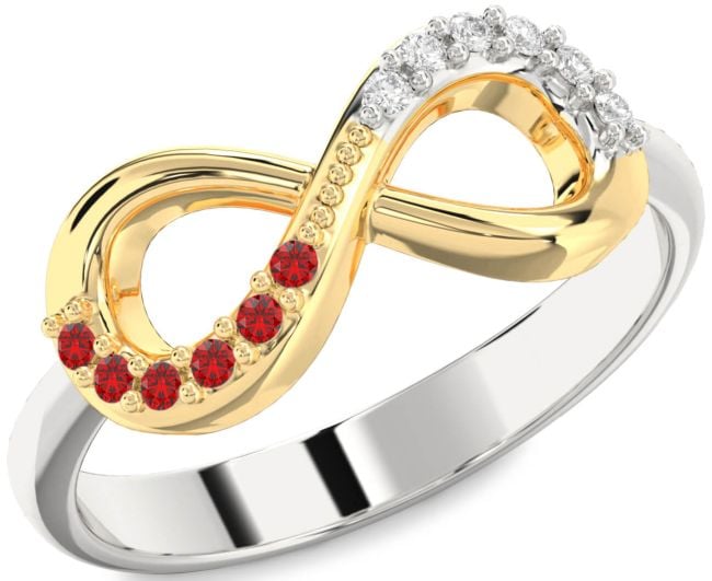 Silver & 10K gold Infinity Round Promise Ring