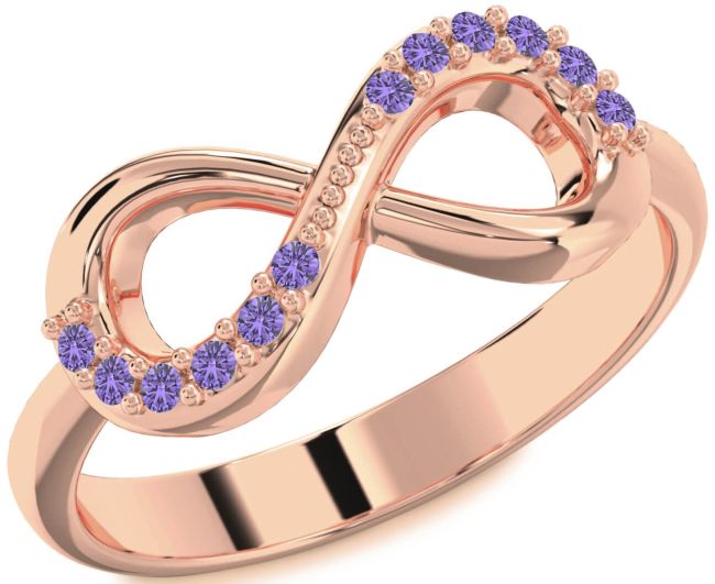 Alexandrite Rose Gold Infinity Round Ring