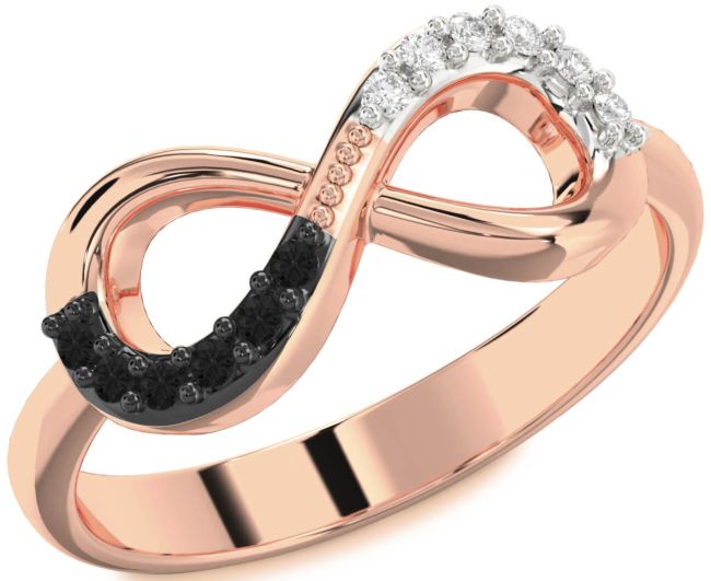 Rose Gold Infinity Round Promise Ring