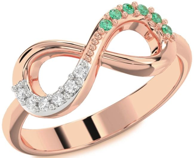 Rose Gold Infinity Round Promise Ring