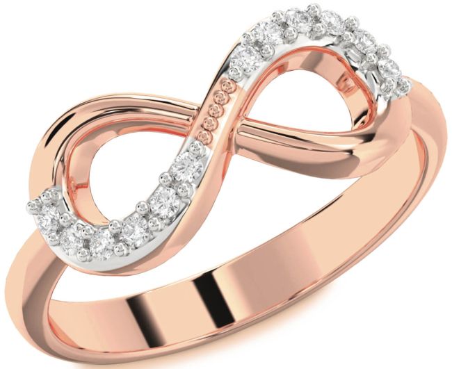 Lab Diamond Rose Gold Infinity Round Ring