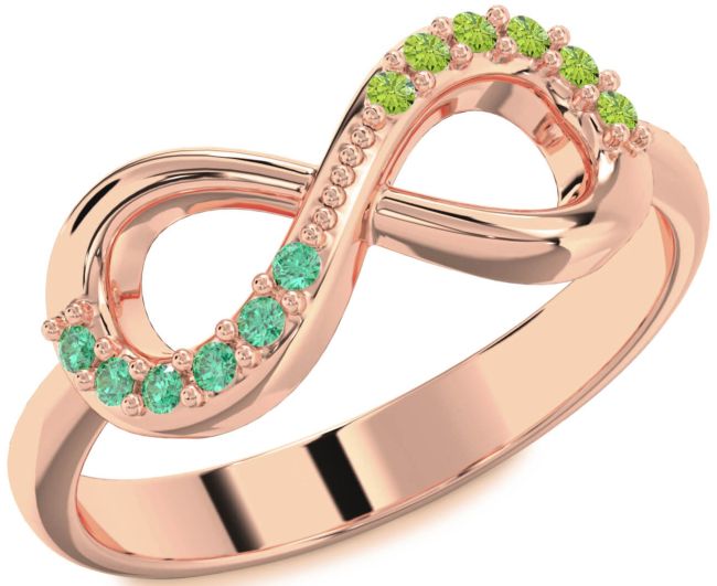 Rose Gold Infinity Round Promise Ring