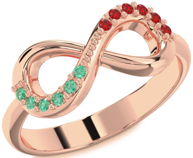 Rose Gold Infinity Round Promise Ring